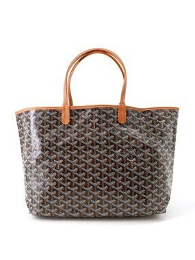 Goyard Tote Bag Saint Louis PM Leather Black Herringbone